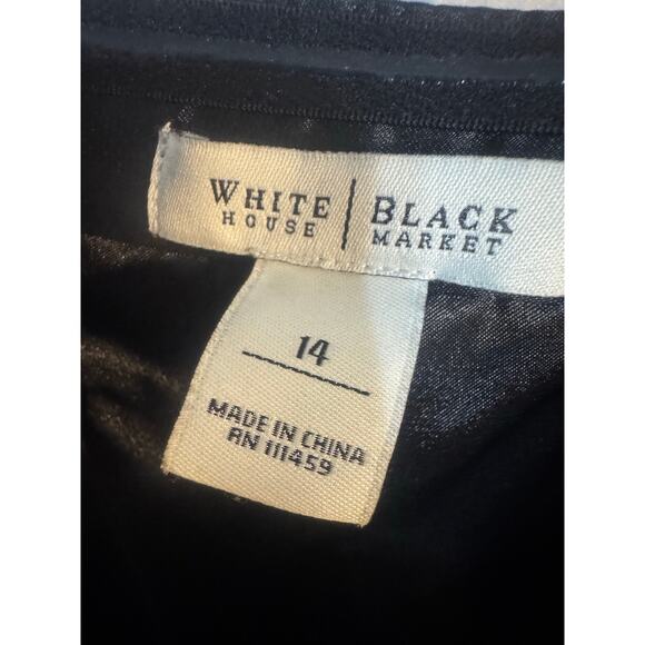 White House Black Market Strapless Black Dress Sz 14 Party Wedding cocktail Chic - Picture 5 of 5